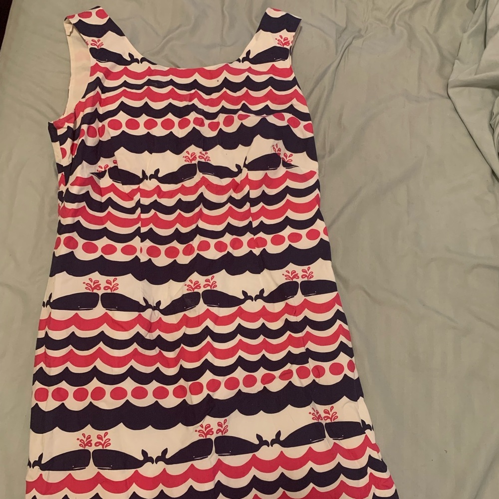 Lilly Pulitzer size 6 white, pink, and navy dress with whales